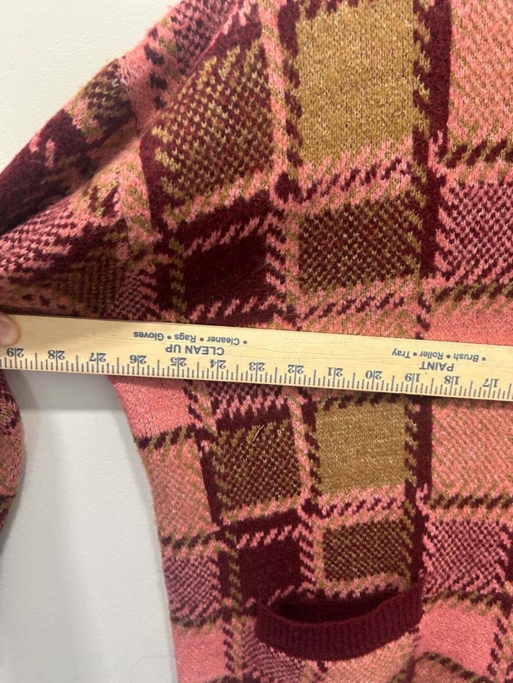 Black Tape Cardigan XL Red Pink Button Grandma Core Oversized Cozy Long Sleeve - Picture 5 of 9